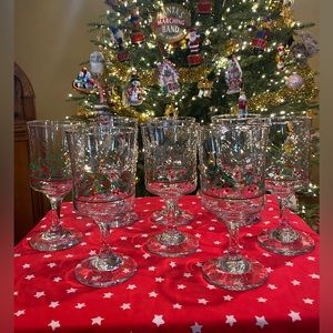 Vintage holly wine glasses